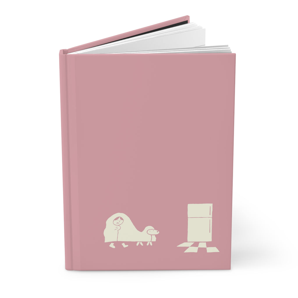 'Midnight Snack' Pink Matte Hardcover Journal - Light Print