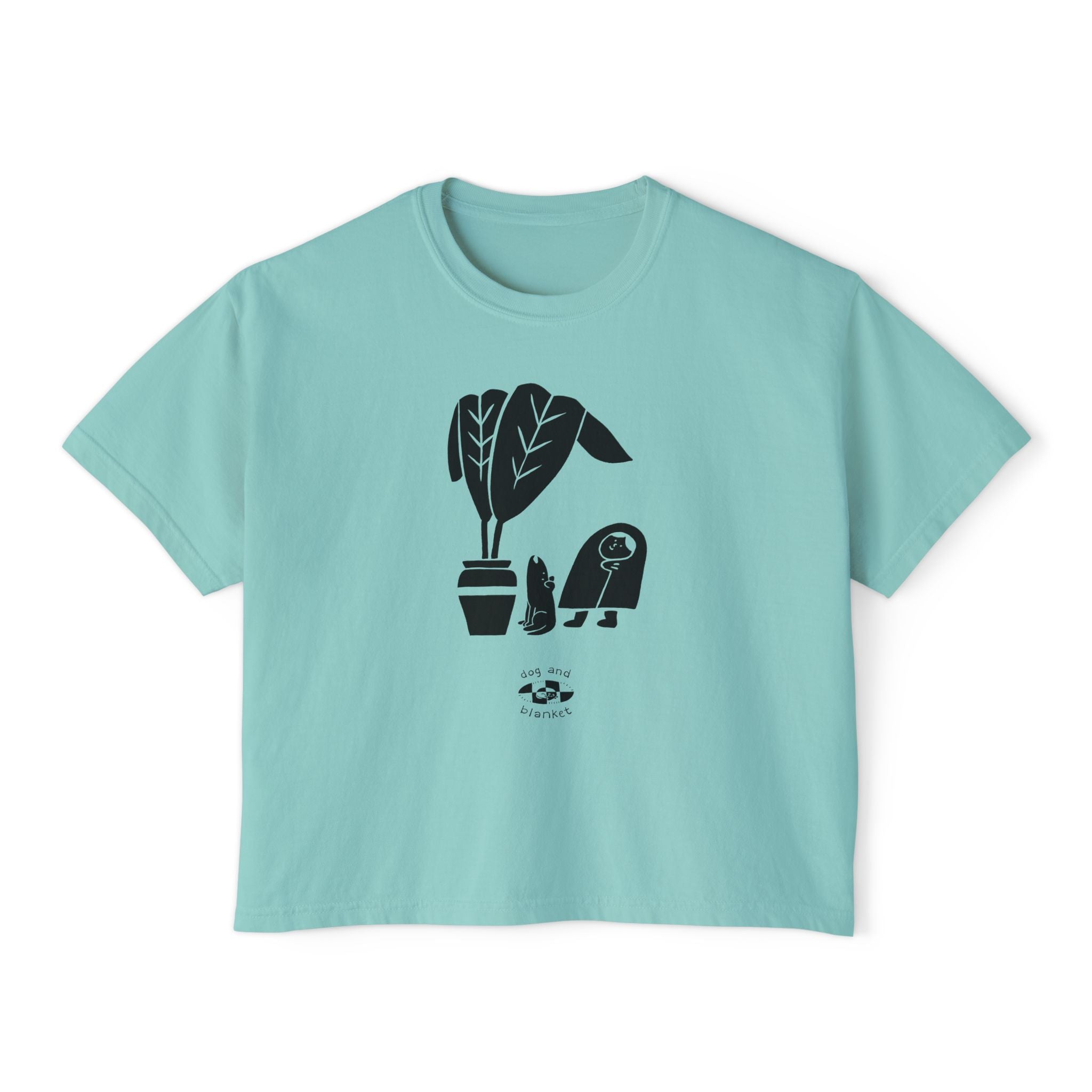 ‘Looking Up’ Boxy Tee - Black Print