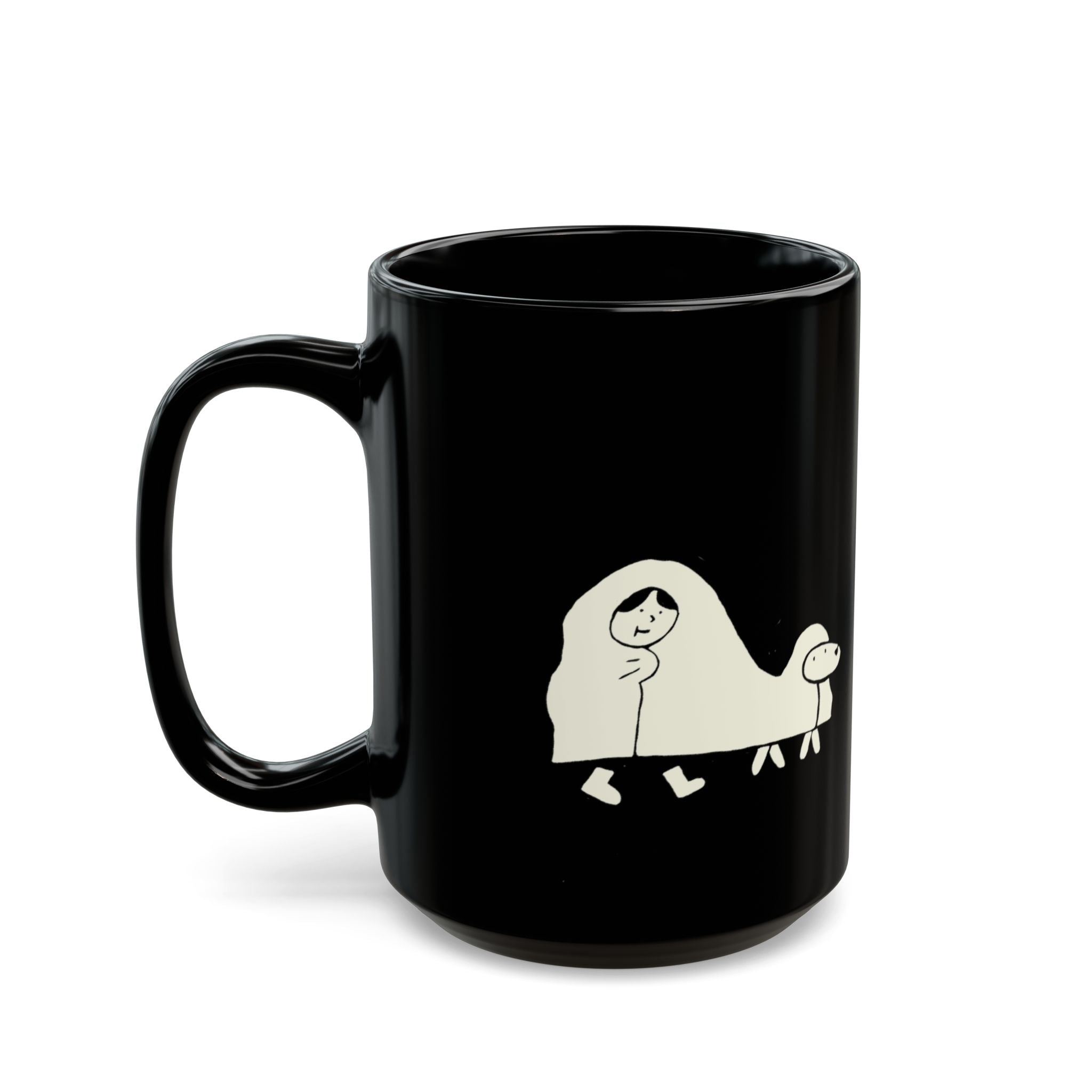 ‘Midnight Snack’ Black Mug - Light Print