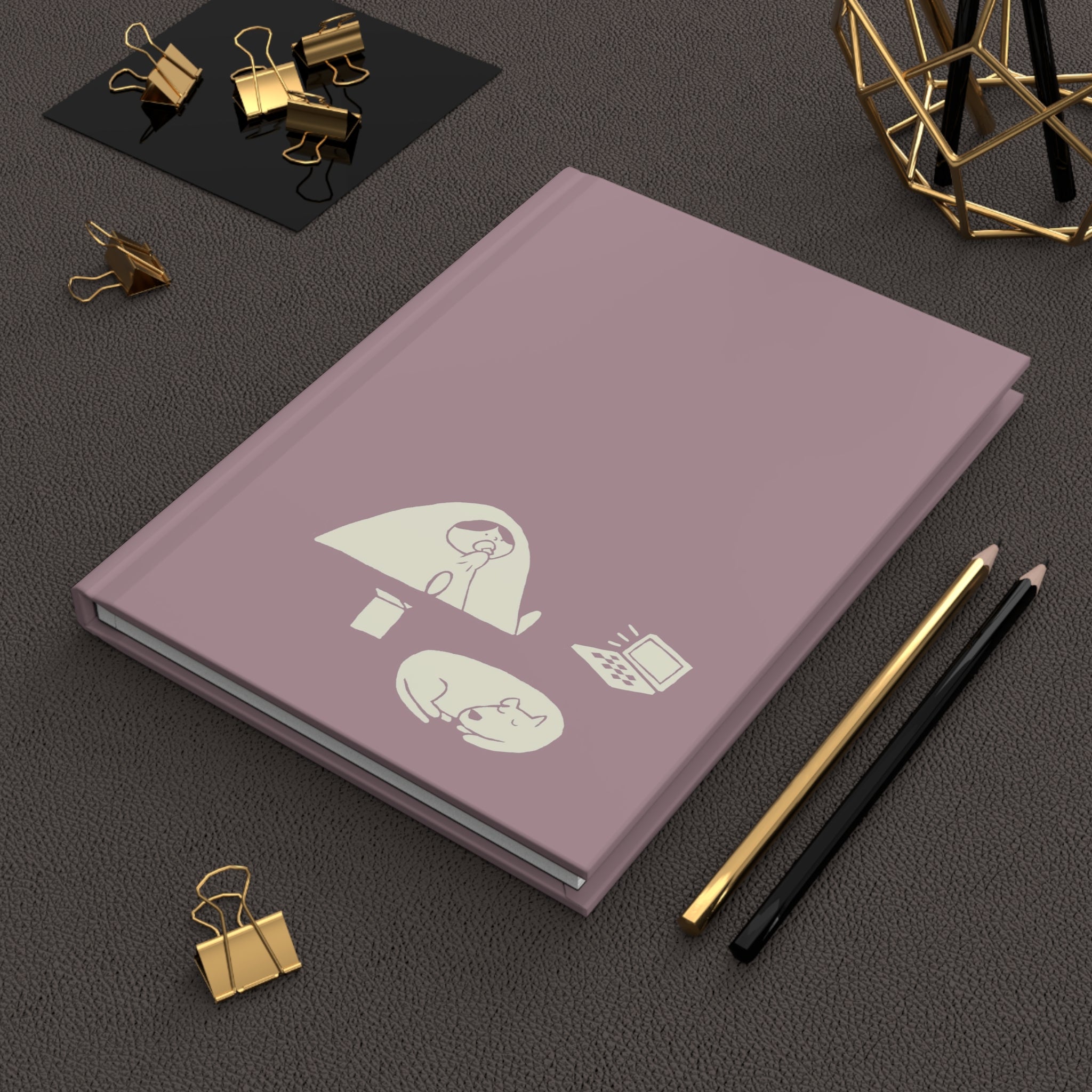 'Show Time' Purple Matte Hardcover Journal - Light Print