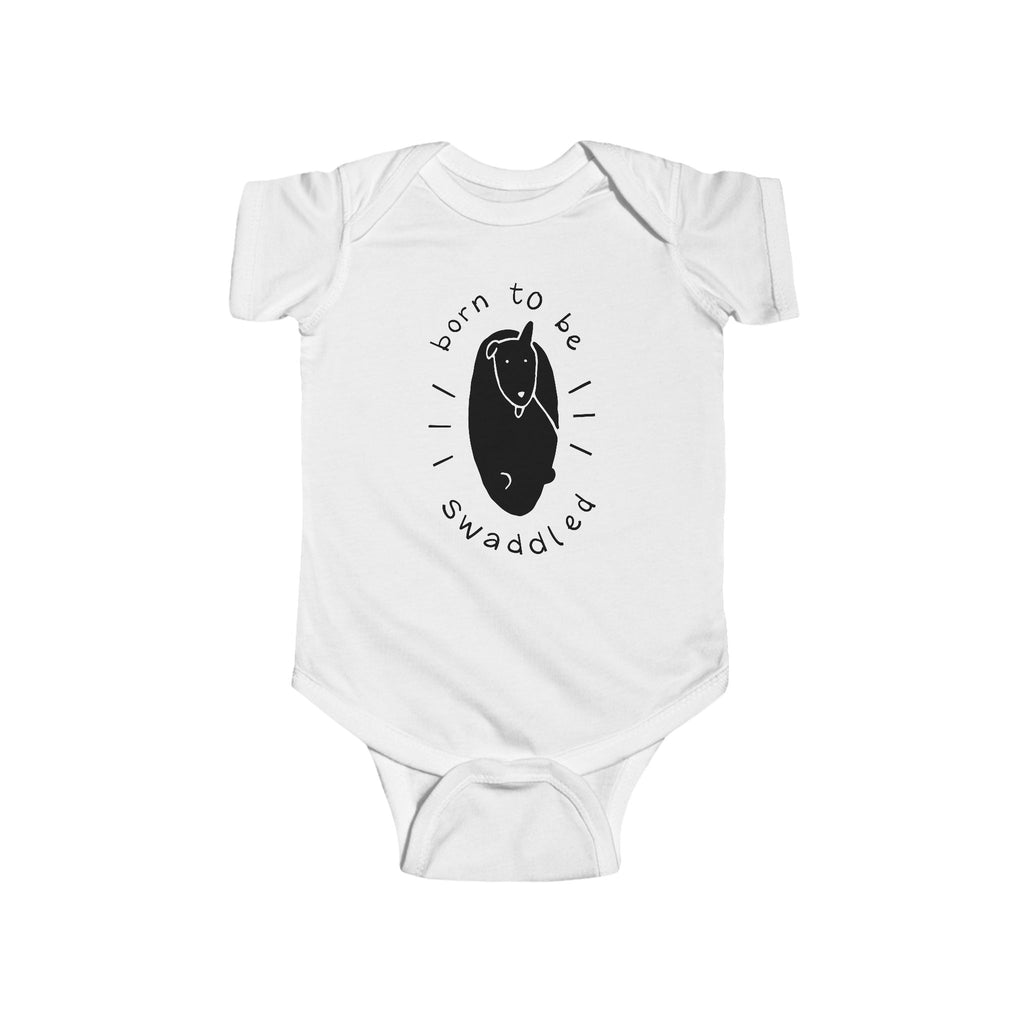 'Born to Be Swaddled' Baby Onesie - Black Print