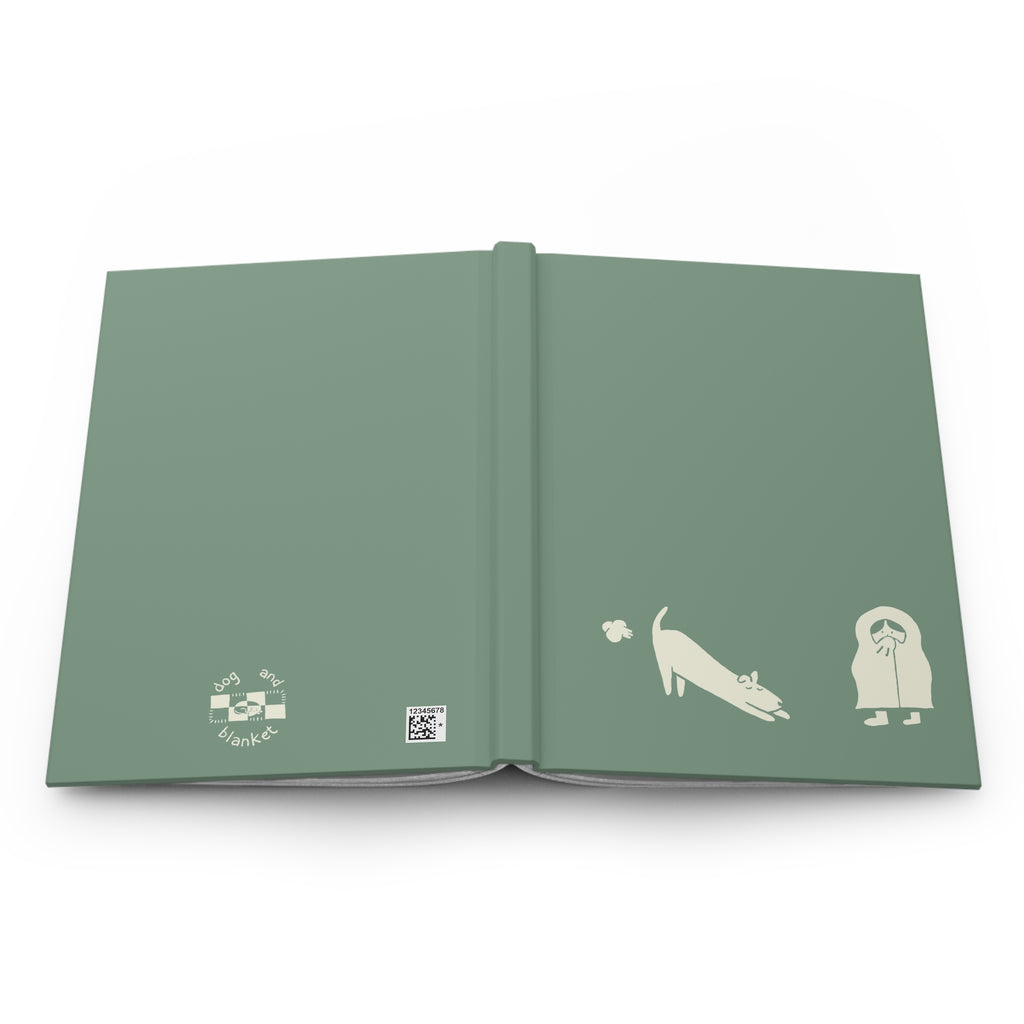'Toot and Blanket' Green Matte Hardcover Journal - Light Print