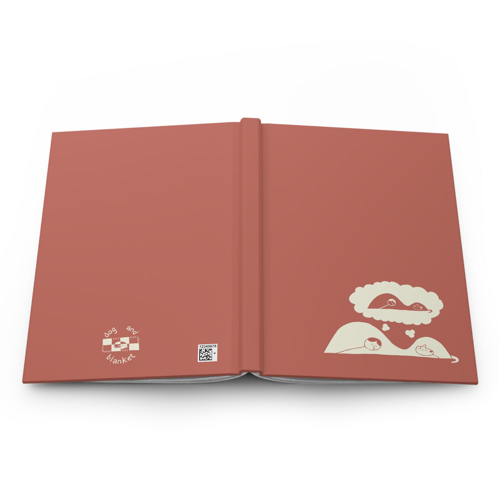 'Dreams of Bed' Red Matte Hardcover Journal - Light Print