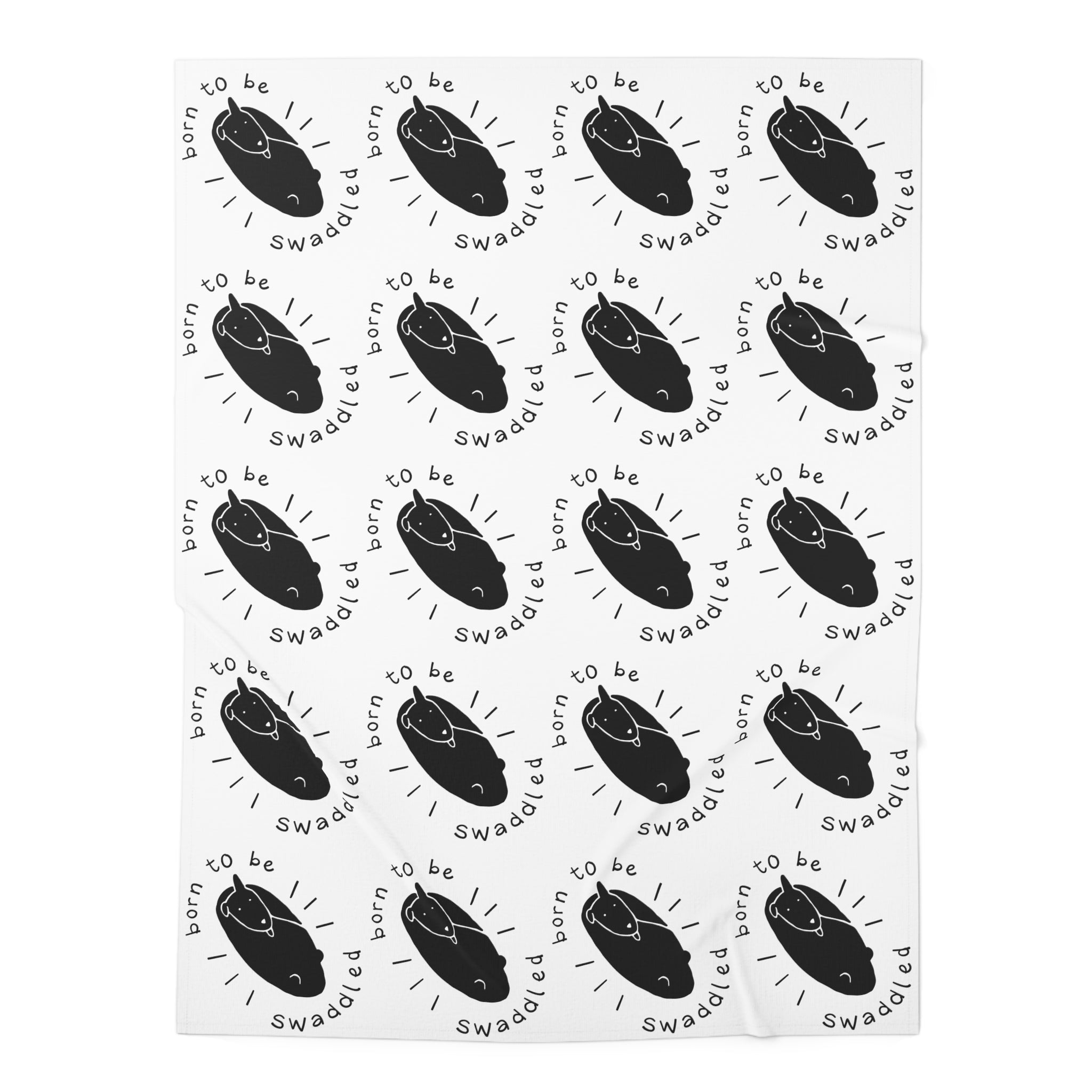 ‘Born to Be Swaddled’ Baby Swaddle Blanket - Black Print