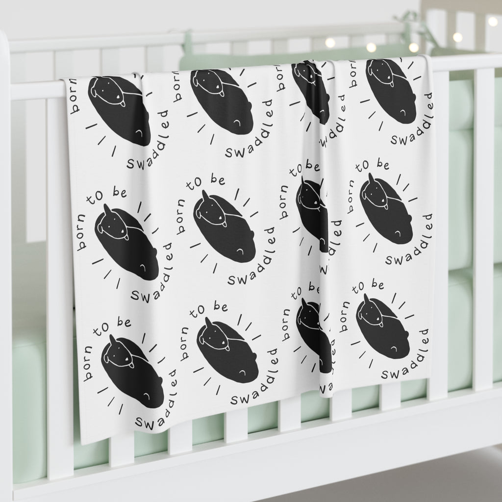 ‘Born to Be Swaddled’ Baby Swaddle Blanket - Black Print