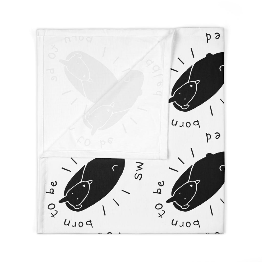 ‘Born to Be Swaddled’ Baby Swaddle Blanket - Black Print