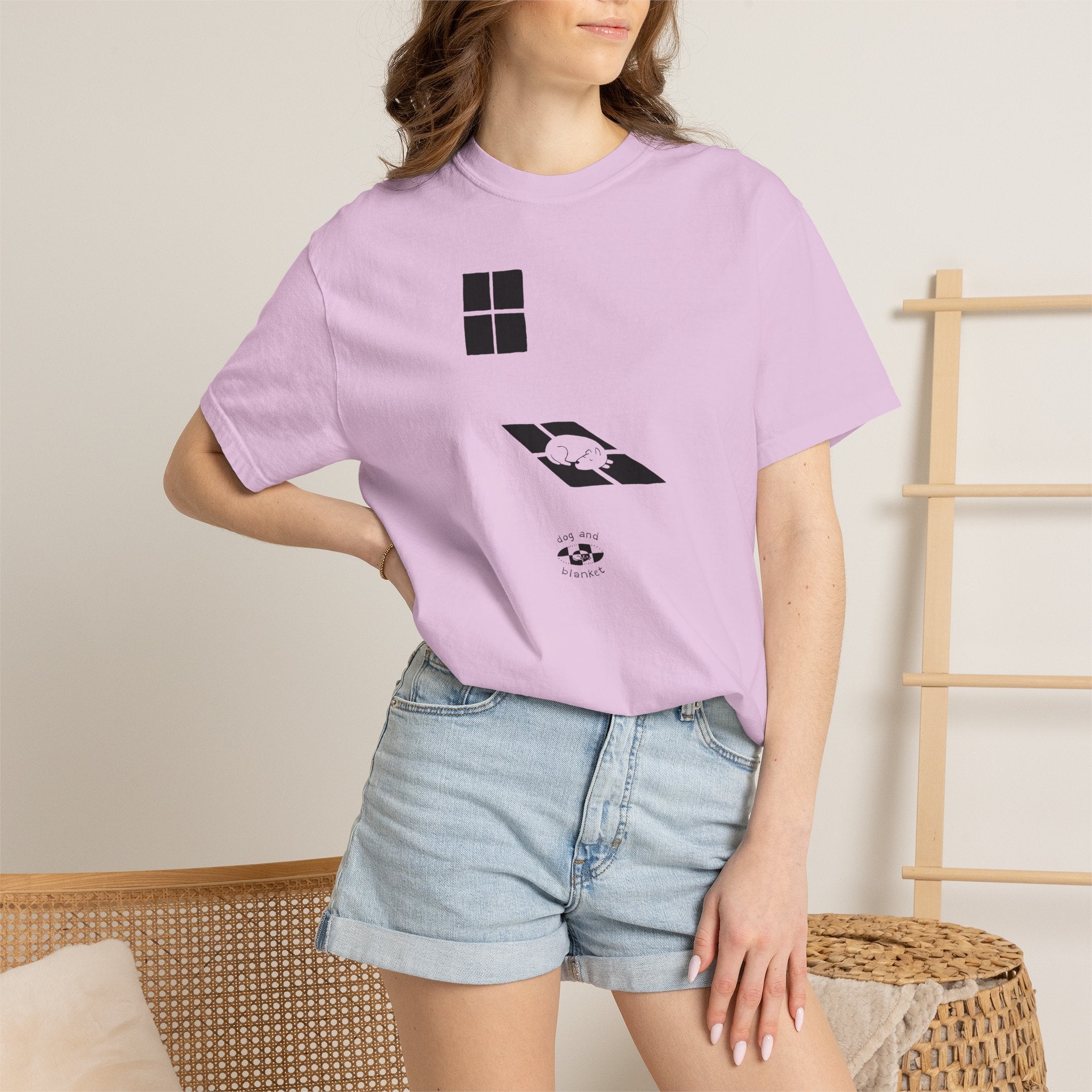 'Sun Spot' Cotton Tee - Black Print