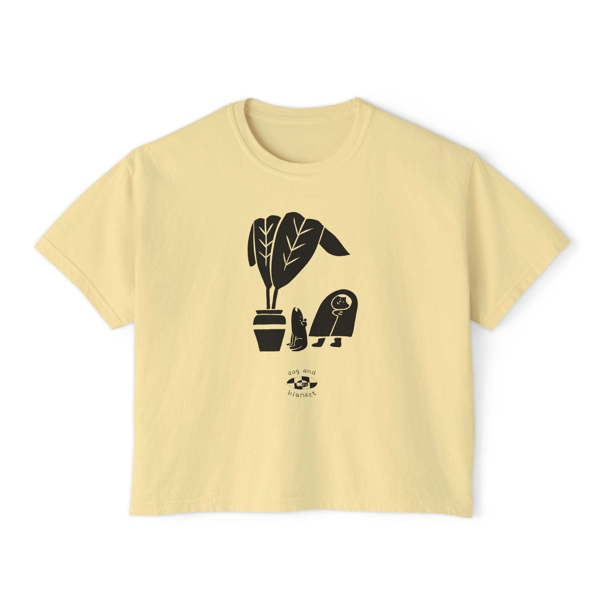 ‘Looking Up’ Boxy Tee - Black Print