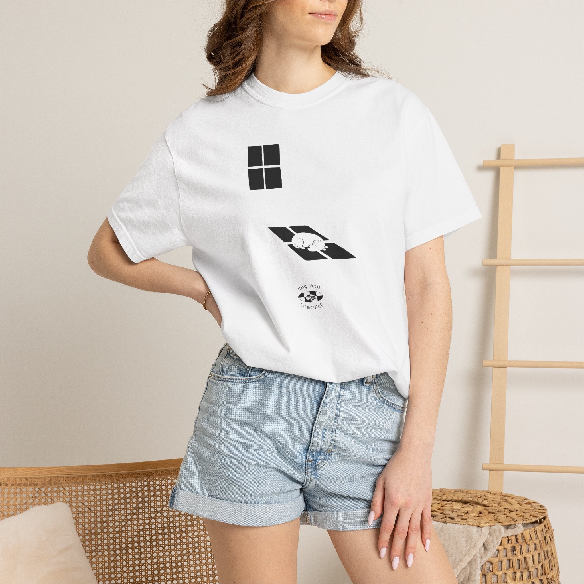 'Sun Spot' Cotton Tee - Black Print
