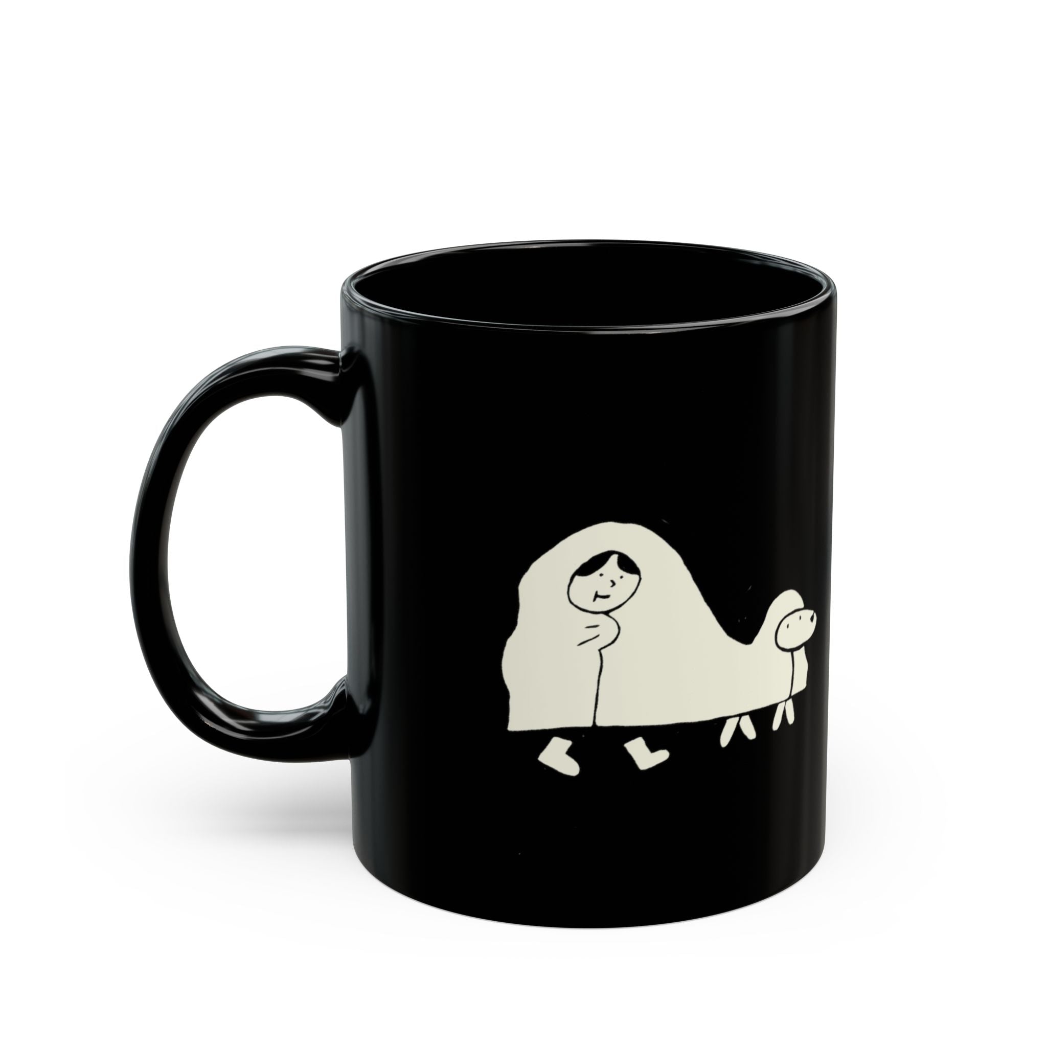 ‘Midnight Snack’ Black Mug - Light Print