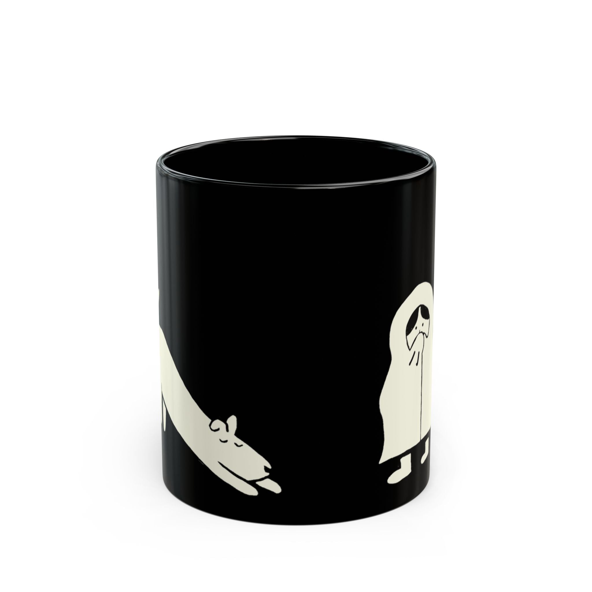 ‘Toot and Blanket’ Black Mug - Light Print