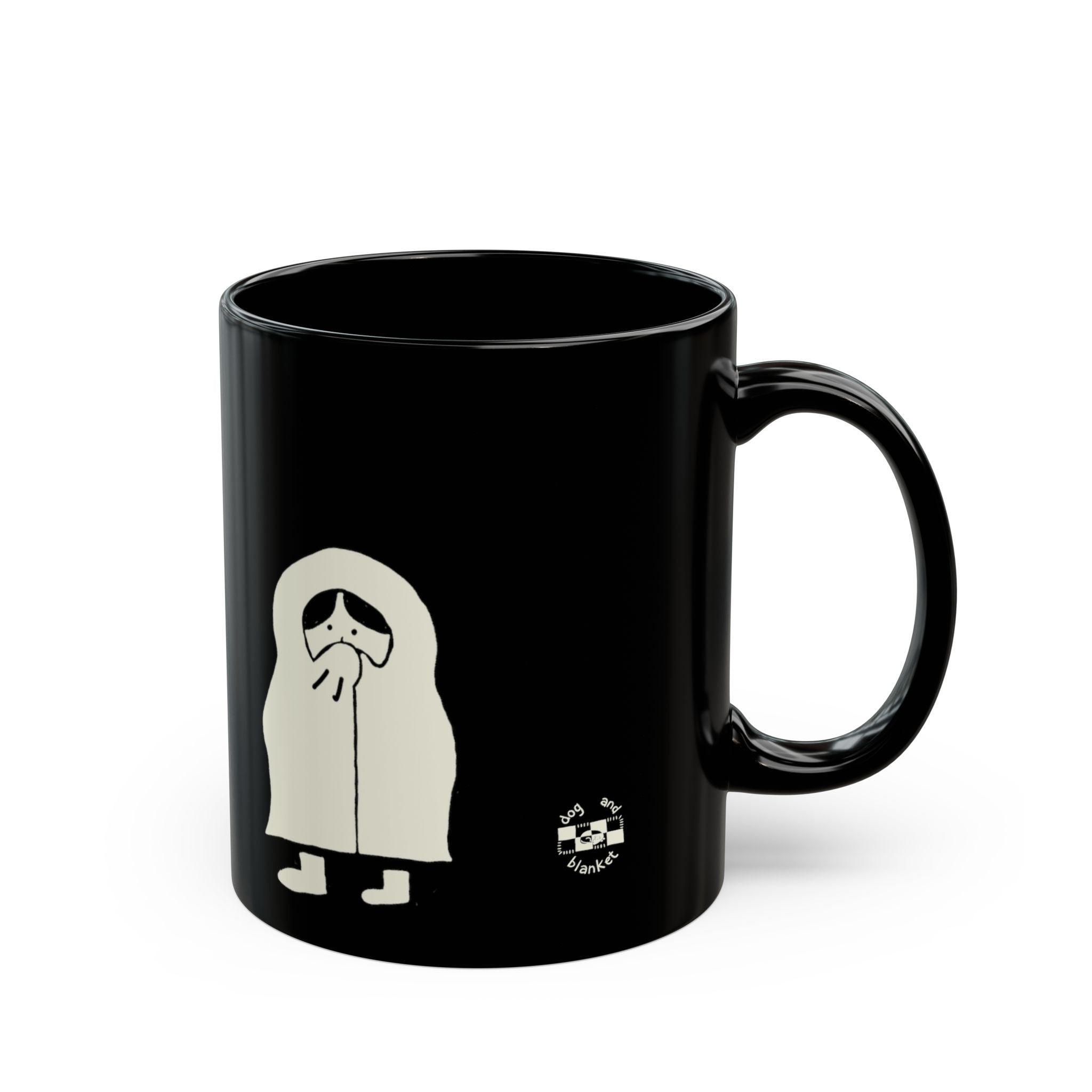 ‘Toot and Blanket’ Black Mug - Light Print