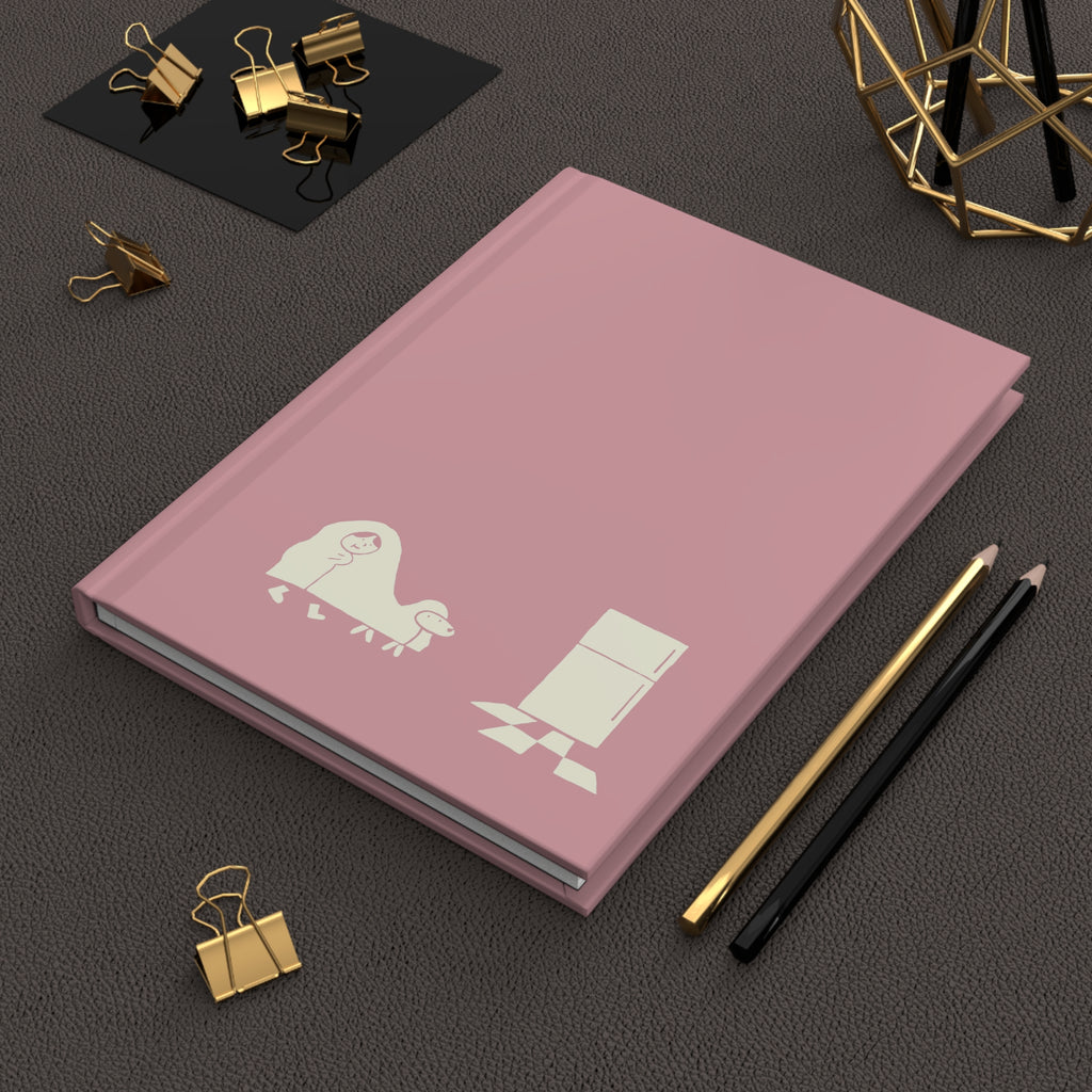 'Midnight Snack' Pink Matte Hardcover Journal - Light Print