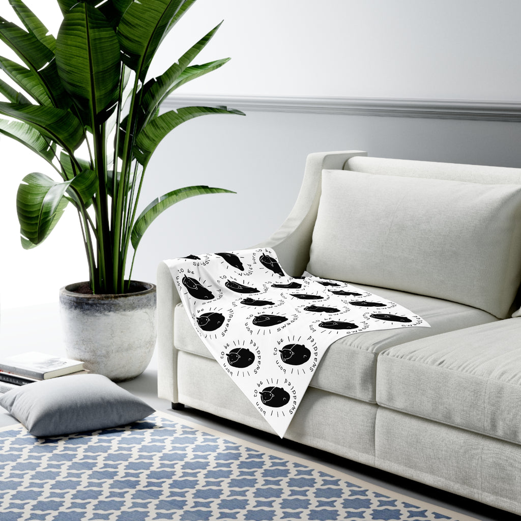 ‘Born to Be Swaddled’ Baby Swaddle Blanket - Black Print