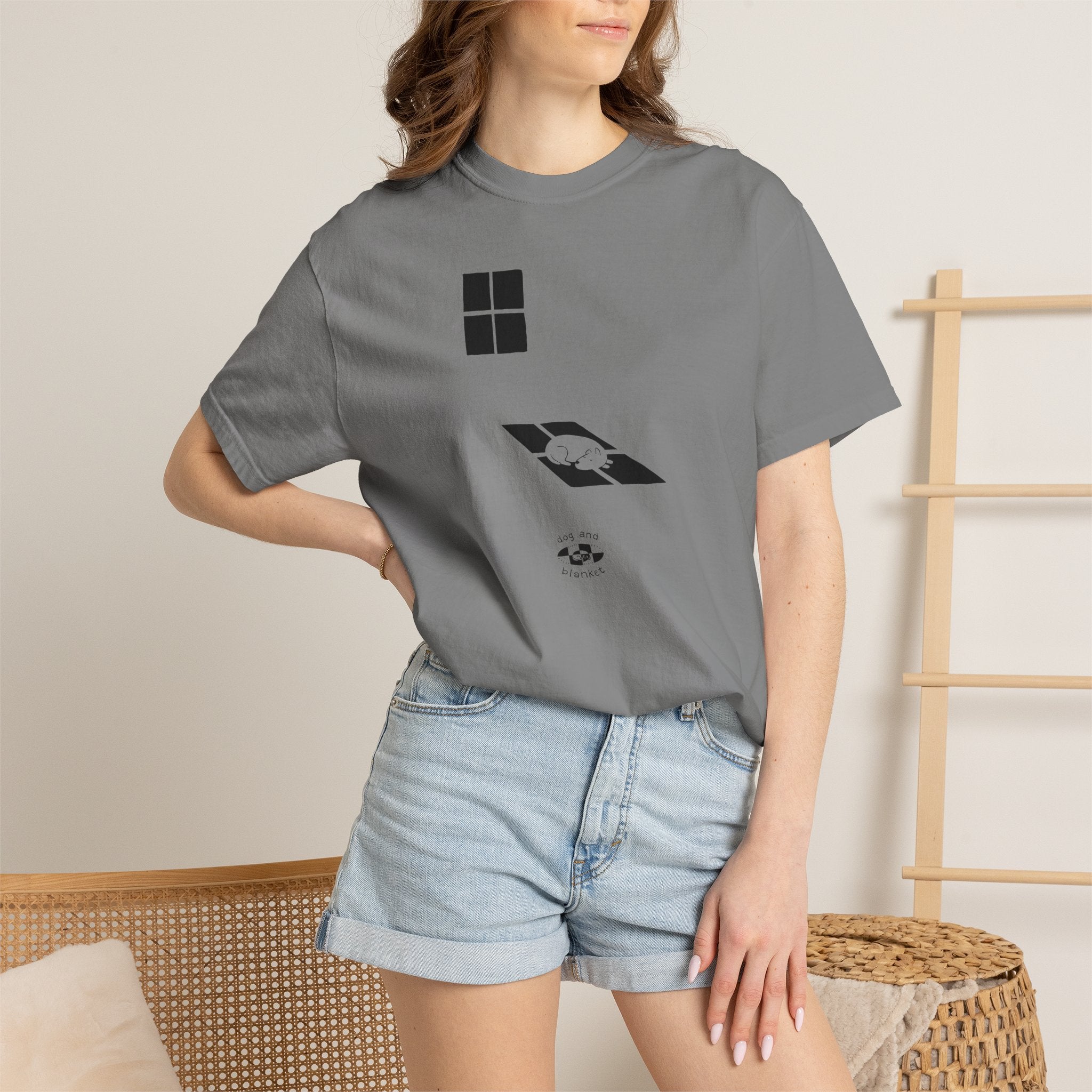 'Sun Spot' Cotton Tee - Black Print
