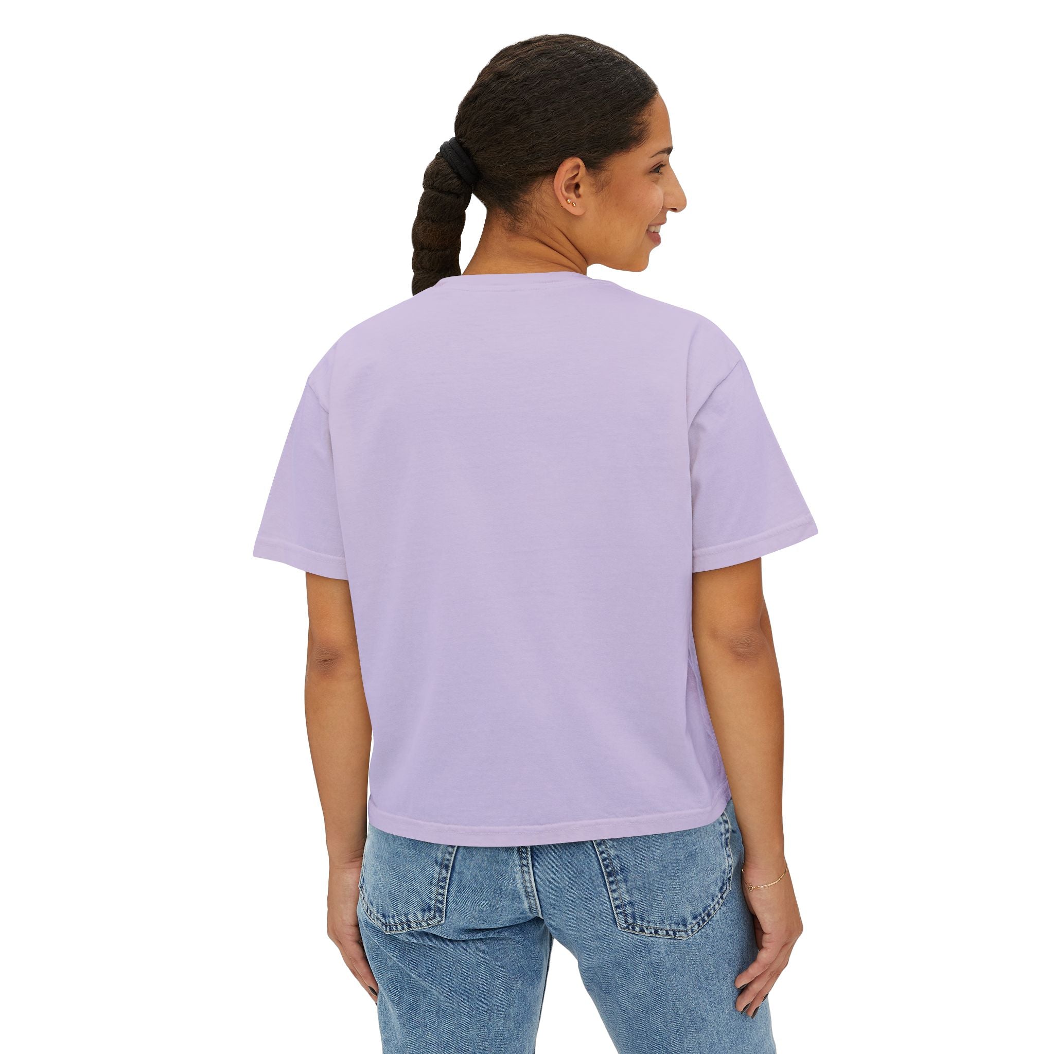 ‘Looking Up’ Boxy Tee - Black Print