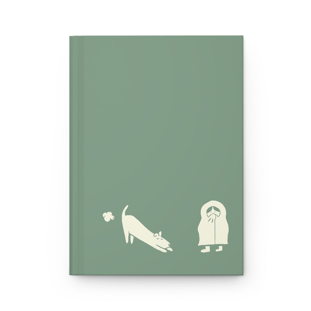 'Toot and Blanket' Green Matte Hardcover Journal - Light Print