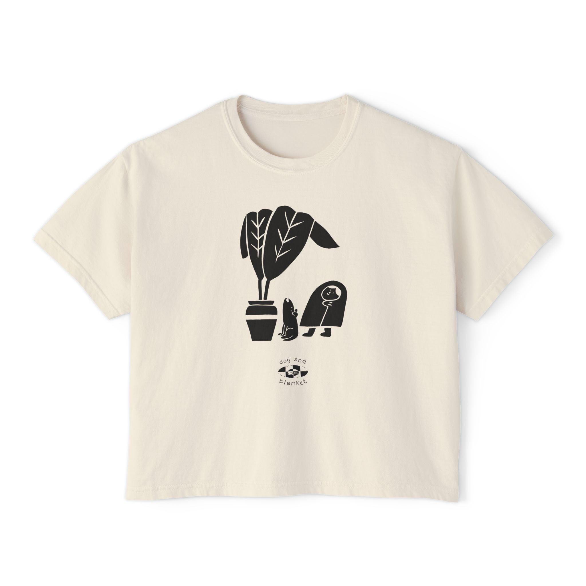 ‘Looking Up’ Boxy Tee - Black Print