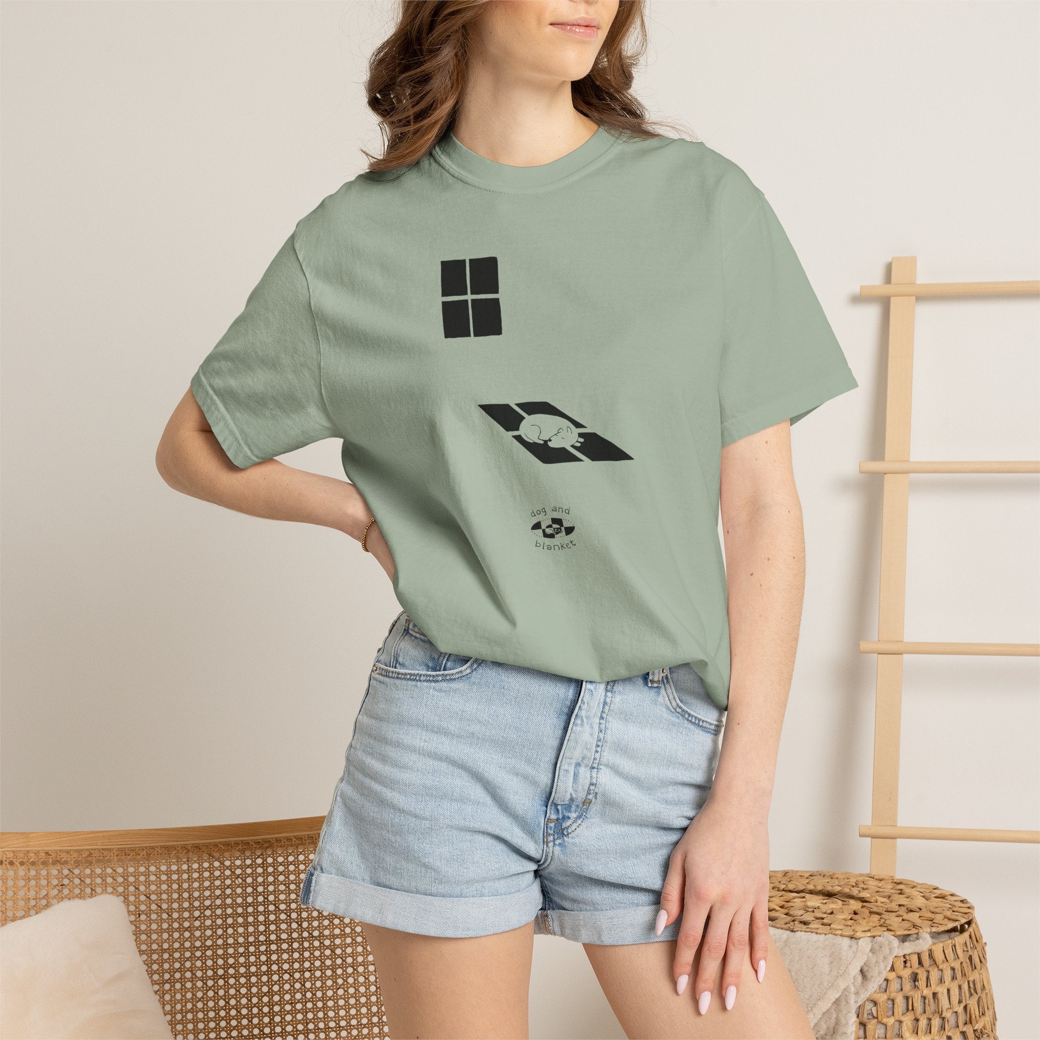'Sun Spot' Cotton Tee - Black Print