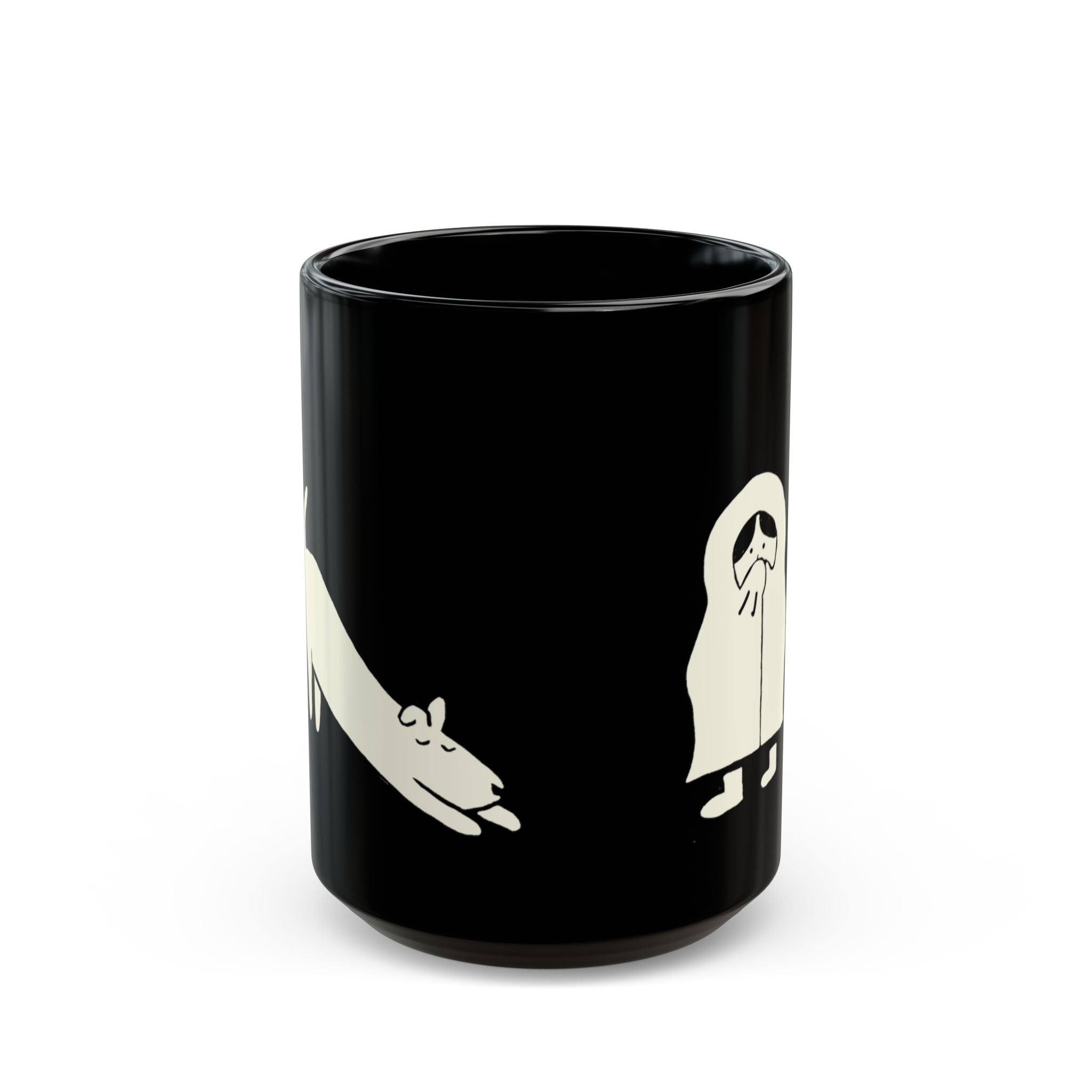 ‘Toot and Blanket’ Black Mug - Light Print