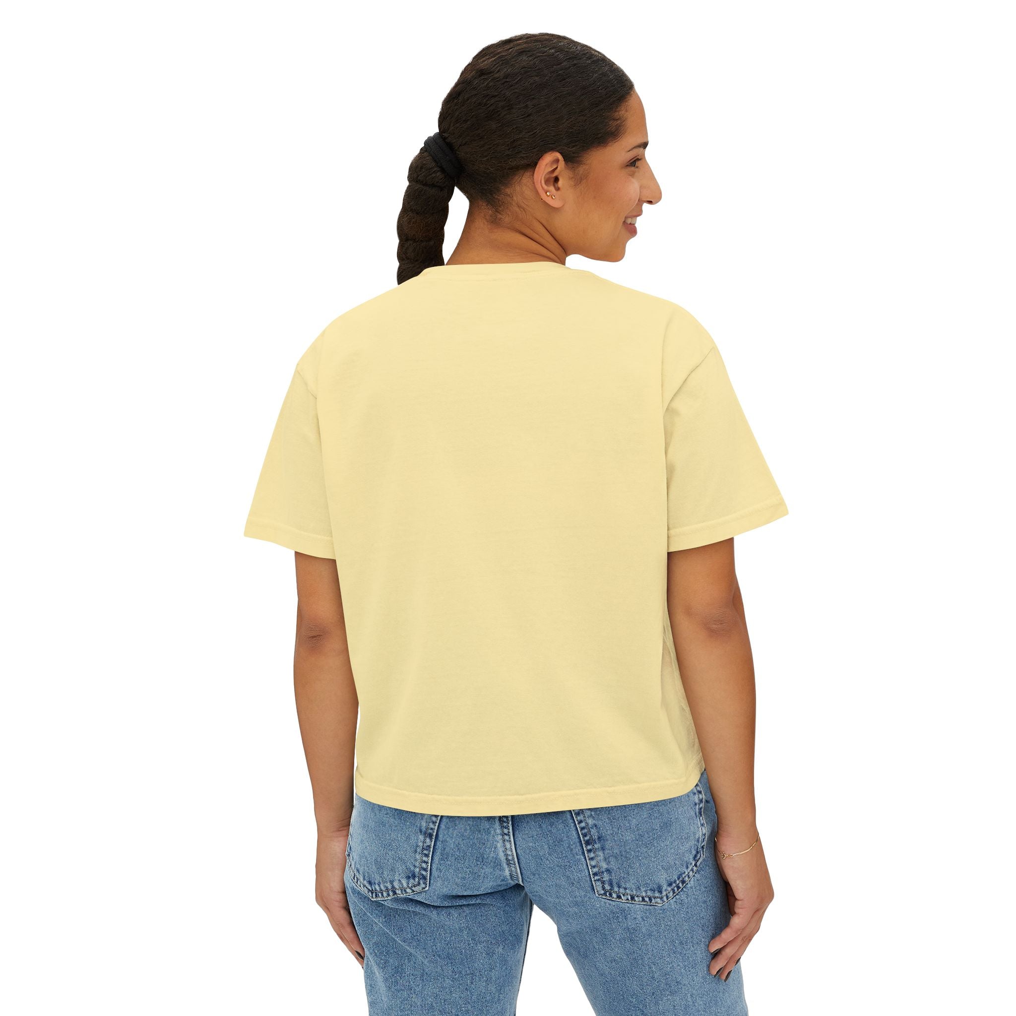 ‘Looking Up’ Boxy Tee - Black Print