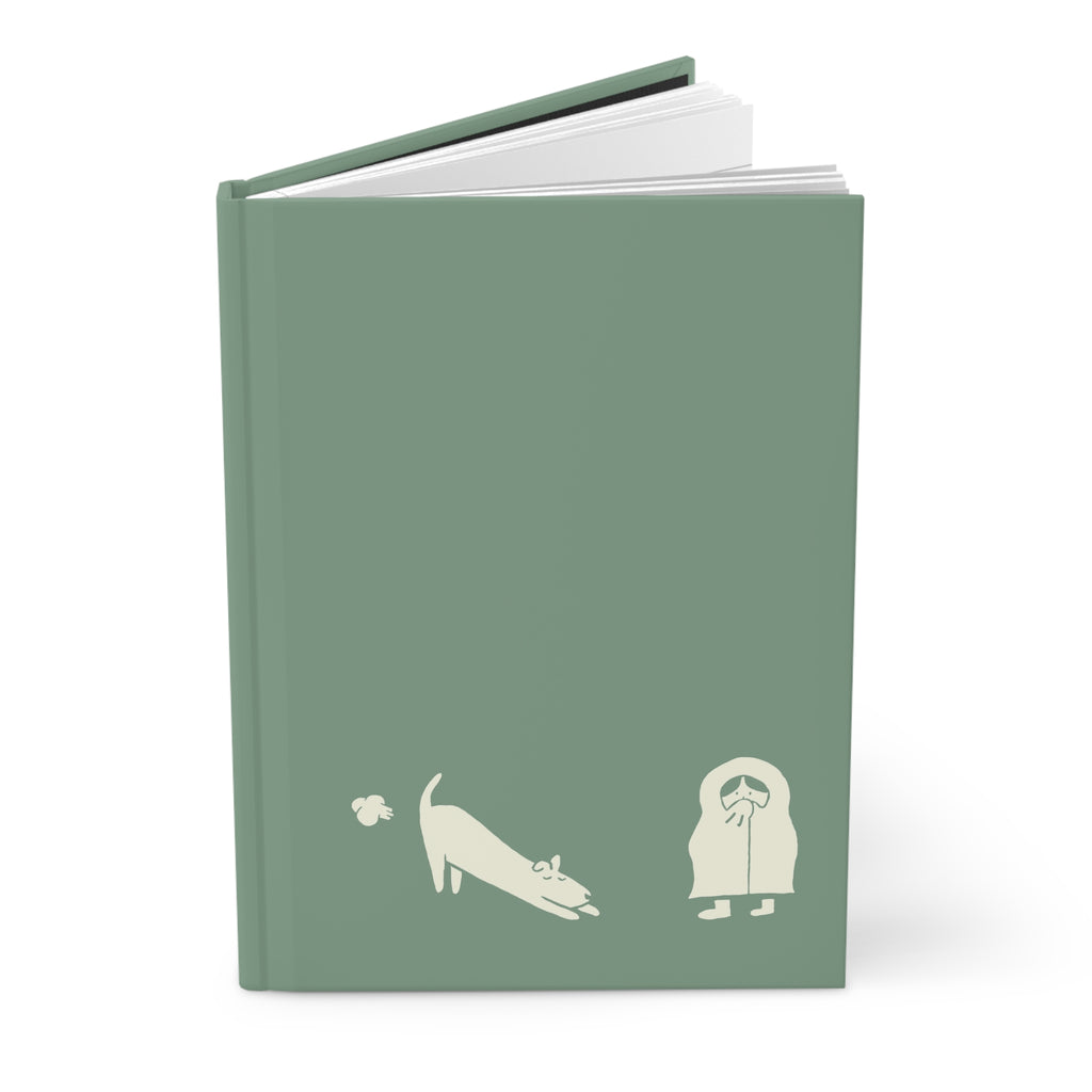 'Toot and Blanket' Green Matte Hardcover Journal - Light Print