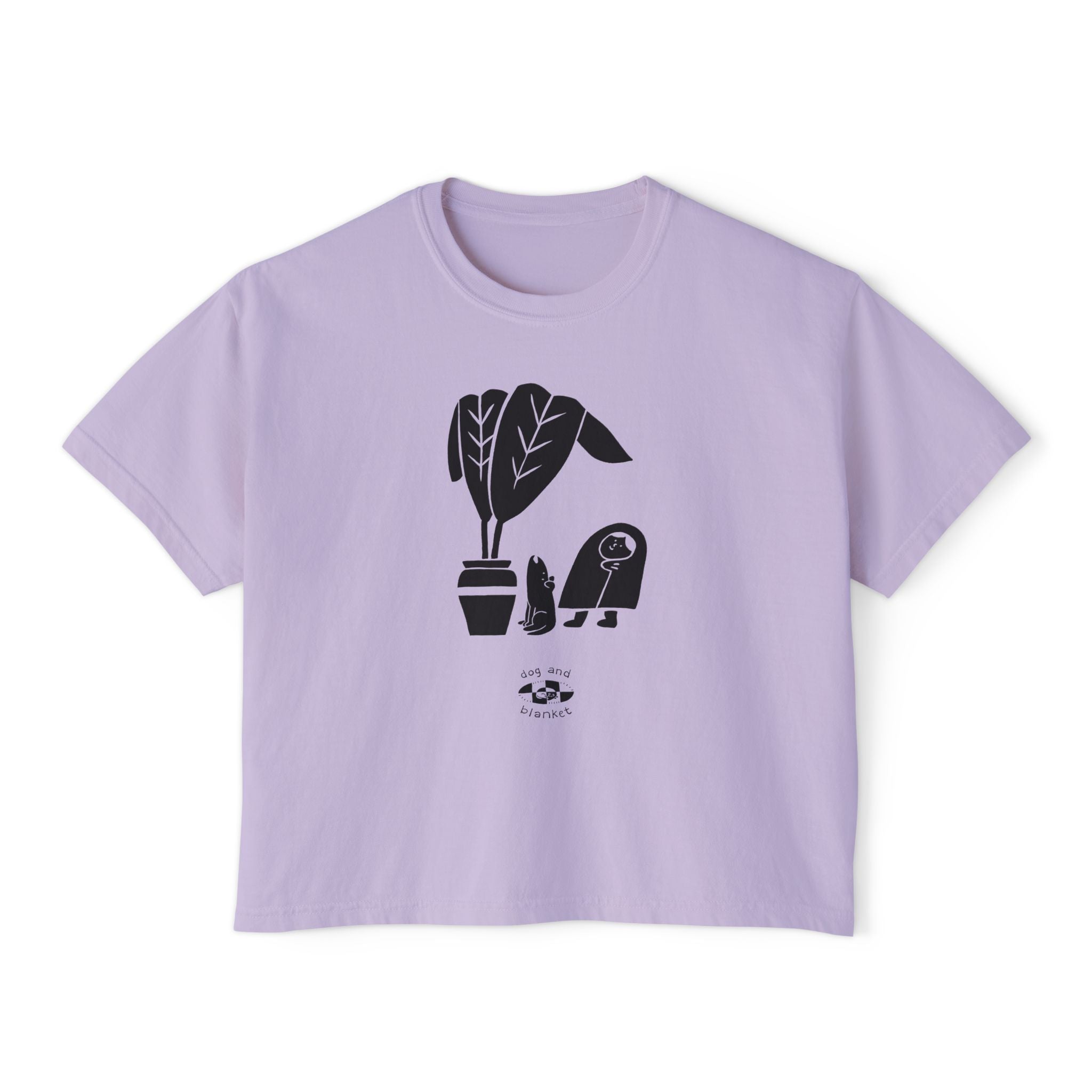 ‘Looking Up’ Boxy Tee - Black Print