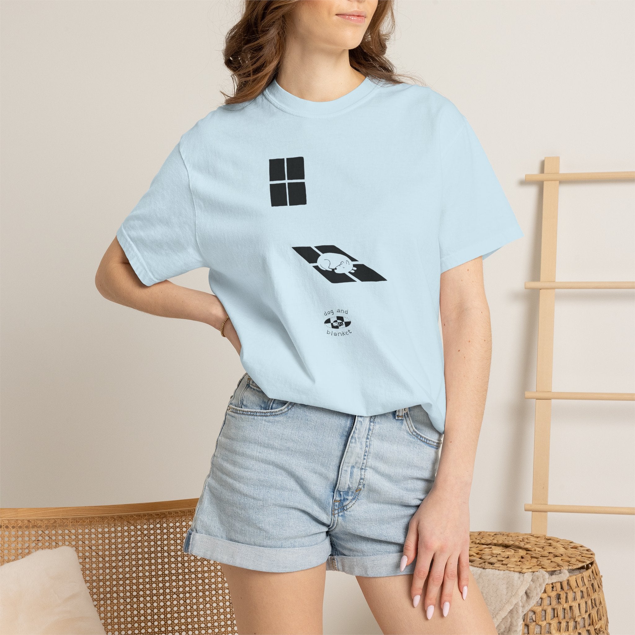 'Sun Spot' Cotton Tee - Black Print