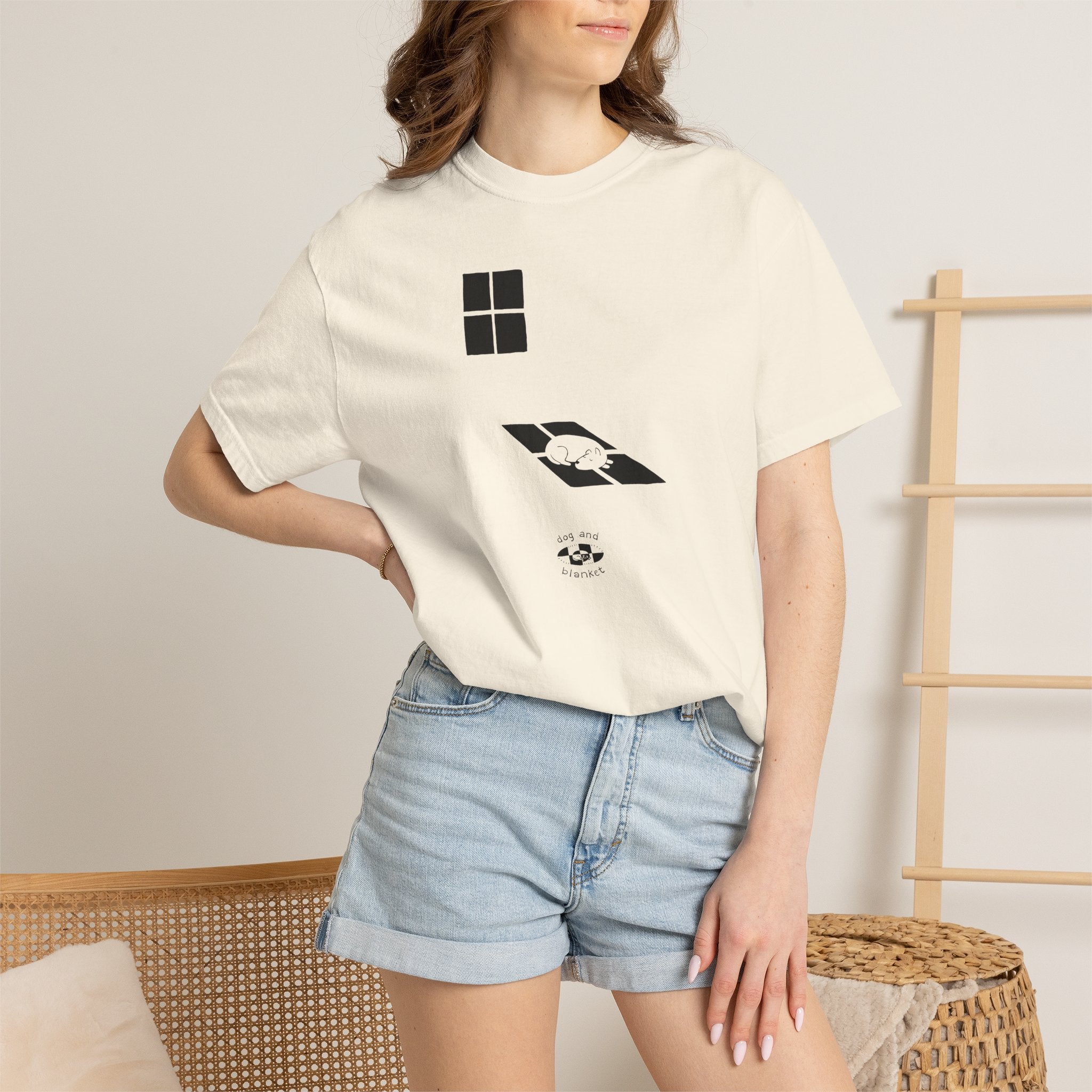 'Sun Spot' Cotton Tee - Black Print